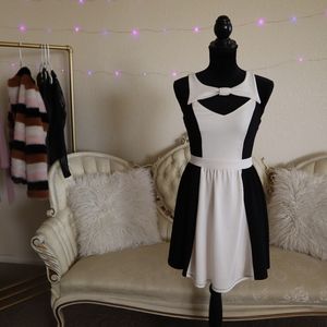 Vintage inspired black and white dress